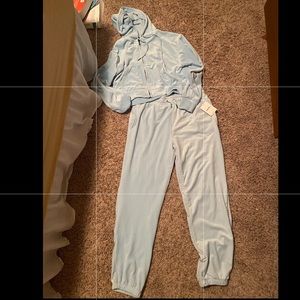 Baby Blue Velour Jogger Set